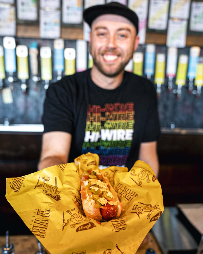 Hot Dogs with a smile at Hi-Wire South Slope