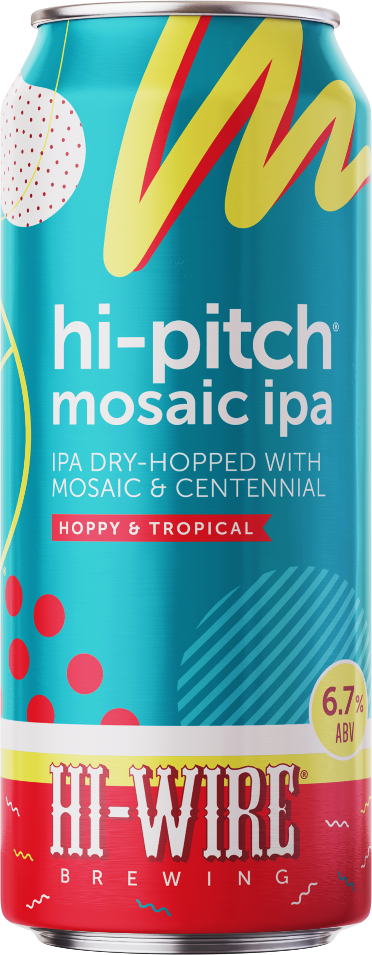 Hi-Pitch Mosaic IPA by Hi-Wire Brewing Big Top Production Facility