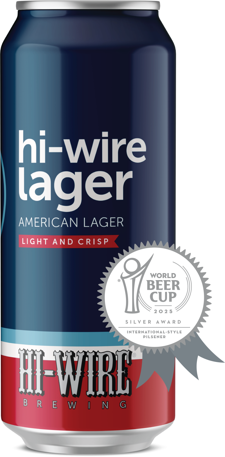 Hi-Wire Lager by Hi-Wire Brewing Big Top Production Facility
