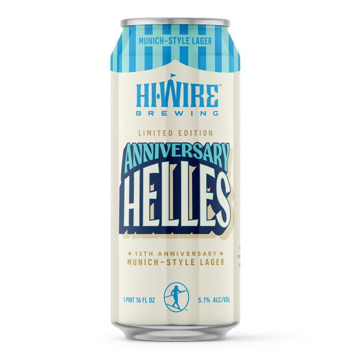 Anniversary Helles by Hi-Wire Brewing Big Top Production Facility